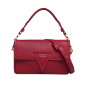 Preview: Shoulder bag made of grained calfskin wine red